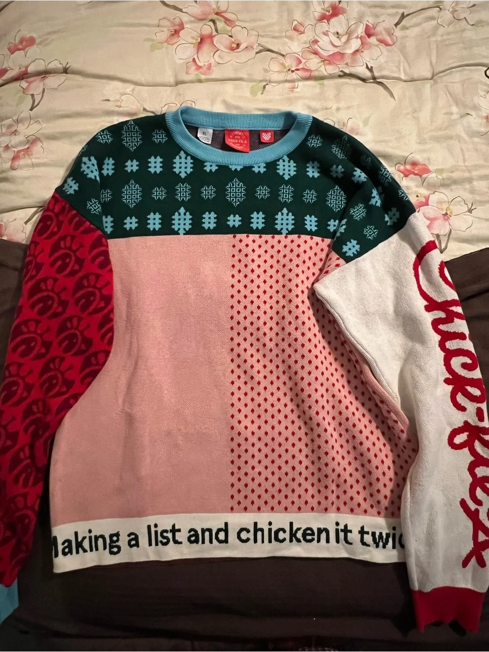 Limited Edition CHICK FIL A Knit Christmas Sweater Authentic Originals Size XL
